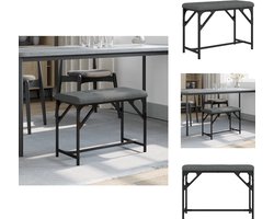 vidaXL Eetkamerbank - Eetkamerbanken - Eetkamerbankje - Eettafelbank - Eetkamerbank 62x32x45 cm staal en stof donkergrijs
