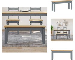 vidaXL Eetkamerbank - Eetkamerbanken - Eetkamerbankje - Eettafelbank - Eetkamerbank Panama 105x30x45 cm massief grenenhout grijs