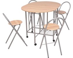 vidaXL - Eetkamerset - opvouwbaar - 5-dlg - MDF