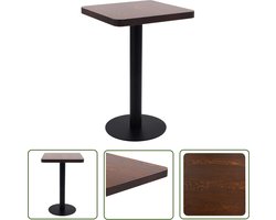 vidaXL Eetkamerstoel - Bistrotafel - Bistrotafel 50x50 cm MDF donkerbruin - Buitenmeubel - Terras Meubilair - Balkon Meubel