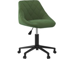vidaXL - Eetkamerstoel - draaibaar - fluweel - donkergroen