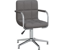 vidaXL - Eetkamerstoel - draaibaar - stof - donkergrijs