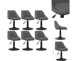 vidaXL Eetkamerstoel - Eetkamerstoelen - Dinerstoel - Dinerstoelen - Eetkamerstoelen draaibaar 6 st fluweel donkergrijs