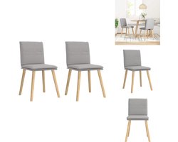 vidaXL Eetkamerstoel - Eetkamerstoelen - Dinerstoel - Stoel - Eetkamerstoelen 2 st stof wolk grijs
