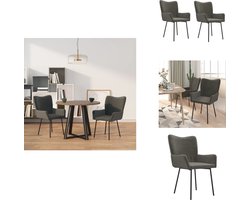 vidaXL Eetkamerstoel - Eetkamerstoelen - Eetstoel - Stoel - Eetkamerstoelen 2 st fluweel donkergrijs