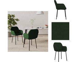 vidaXL Eetkamerstoel - Eetkamerstoelen - Eetstoel - Stoel - Eetkamerstoelen 2 st fluweel donkergroen