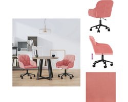 vidaXL Eetkamerstoel - Eetkamerstoelen - Eetstoel - Stoel - Eetkamerstoelen draaibaar 2 st fluweel roze
