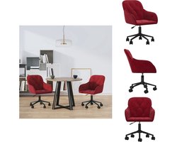 vidaXL Eetkamerstoel - Eetkamerstoelen - Eetstoel - Stoel - Eetkamerstoelen draaibaar 2 st fluweel wijnrood