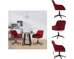 vidaXL Eetkamerstoel - Eetkamerstoelen - Eetstoel - Stoel - Eetkamerstoelen draaibaar 2 st fluweel wijnrood