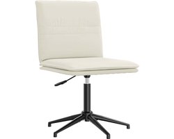 vidaXL - Eetkamerstoel - fluweel - crèmekleurig