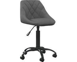 vidaXL Eetkamerstoel Fluweel Donkergrijs