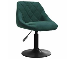 vidaXL - Eetkamerstoel - fluweel - donkergroen