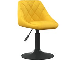 vidaXL - Eetkamerstoel - fluweel - mosterdgeel
