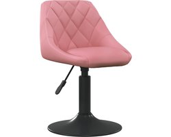 vidaXL - Eetkamerstoel - fluweel - roze