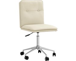 vidaXL - Eetkamerstoel - kunstleer - crèmekleurig