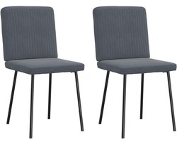 vidaXL - Eetkamerstoelen - 2 - st - fluweel - donkergrijs