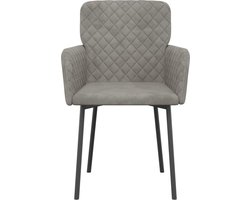 vidaXL - Eetkamerstoelen - 2 - st - fluweel - lichtgrijs