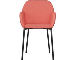 vidaXL - Eetkamerstoelen - 2 - st - fluweel - roze
