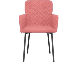 vidaXL - Eetkamerstoelen - 2 - st - fluweel - roze