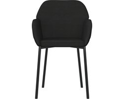 vidaXL - Eetkamerstoelen - 2 - st - fluweel - zwart