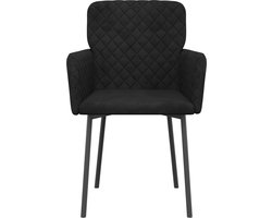 vidaXL - Eetkamerstoelen - 2 - st - fluweel - zwart