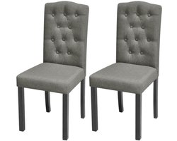 vidaXL - Eetkamerstoelen - 2 - st - stof - grijs