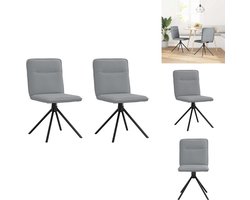 vidaXL - Eetkamerstoelen - 2 - st - stof - lichtgrijs