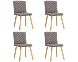 vidaXL - Eetkamerstoelen - 4 - st - draaibaar - stof - taupe