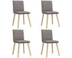 vidaXL - Eetkamerstoelen - 4 - st - draaibaar - stof - taupe