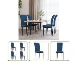 vidaXL - Eetkamerstoelen - 4 - st - fluweel - blauw
