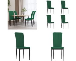vidaXL - Eetkamerstoelen - 4 - st - fluweel - donkergroen