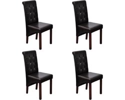 vidaXL - Eetkamerstoelen - 4 - st - kunstleer - bruin
