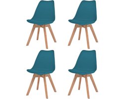 vidaXL - Eetkamerstoelen - 4 - st - kunststof - turquoise