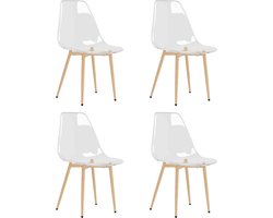 vidaXL - Eetkamerstoelen - 4 - st - PET - transparant
