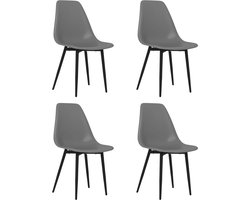vidaXL - Eetkamerstoelen - 4 - st - PP - grijs