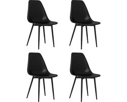 vidaXL - Eetkamerstoelen - 4 - st - PP - zwart