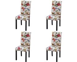vidaXL - Eetkamerstoelen - 4 - st - stof - meerkleurig