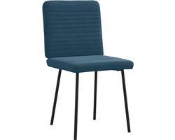 vidaXL - Eetkamerstoelen - 6 - st - fluweel - blauw