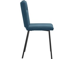 vidaXL - Eetkamerstoelen - 6 - st - fluweel - blauw