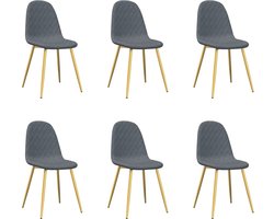 vidaXL - Eetkamerstoelen - 6 - st - fluweel - donkergrijs