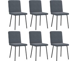 vidaXL - Eetkamerstoelen - 6 - st - fluweel - donkergrijs