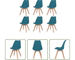 vidaXL Eetkamerstoelen 6 st kunststof turquoise - Eetkamerstoelen - Turkoois Meubels - Salontafel - Dining Chairs - Turqoise Furniture