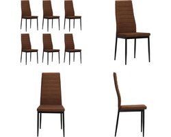 vidaXL - Eetkamerstoelen - 6 - st - stof - bruin