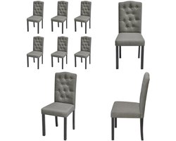 vidaXL Eetkamerstoelen 6 st stof grijs - Eetkamerstoel - Eetkamerstoelen - Eetkamer Stoel - Eetkamer Stoelen