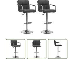 vidaXL Eetkamerstoelen - Barstühlen - Barstoelen 2 st stof donkergrijs - Moderne Stoelen - Design Meubels - Lounge Stoelen
