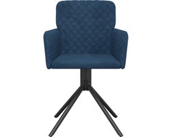 vidaXL - Eetkamerstoelen - draaibaar - 2 - st - fluweel - blauw