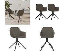 vidaXL - Eetkamerstoelen - draaibaar - 2 - st - fluweel - donkergrijs