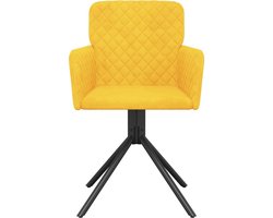 vidaXL - Eetkamerstoelen - draaibaar - 2 - st - fluweel - geel