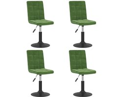 vidaXL - Eetkamerstoelen - draaibaar - 4 - st - fluweel - donkergroen