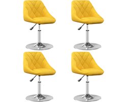 vidaXL - Eetkamerstoelen - draaibaar - 4 - st - fluweel - mosterdgeel